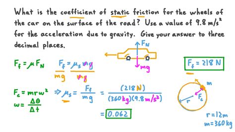 Question Video: Determining Friction Effects for a Car in Circular Motion | Nagwa