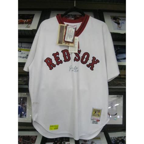 JIM RICE 1975 RED SOX JERSEY W/SIGNATURE - SZ 48 (XL) - Dodds Auction