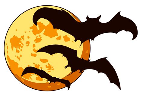 Descargar Halloween Luna Naranja y Murciélagos PNG transparente - StickPNG