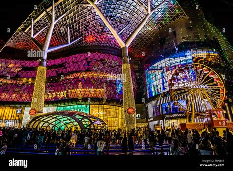 Singapore - Dec 1, 2018: Christmas Lighting decoration in front of ION ...