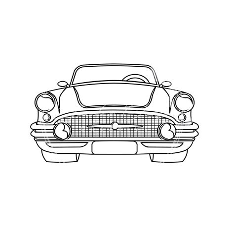 Classic Car/vehicle Front View Line Drawing/illustration SVG - Etsy | Line drawing, Illustration ...