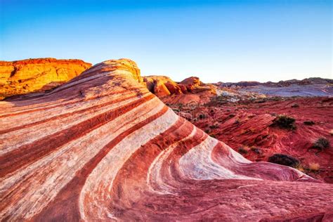 Fire Wave in Valley of Fire State Park at Sunset Near Las Vegas, Nevada Stock Photo - Image of ...