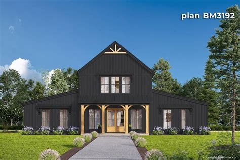 Dream Barndominium- Black floor plan BM3192 | Barn house design, Barn style house plans, Pole ...