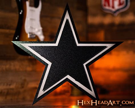 Dallas Cowboys "STAR" 3D Vintage Metal Wall Art – Hex Head Art