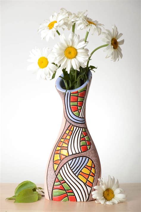 Beautiful handmade ceramic flower vase pottery works clay vase design ...