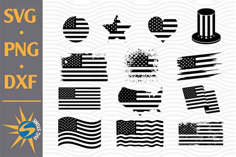 American Flag Silhouette SVG, PNG, DXF Digital Files Include - So Fontsy