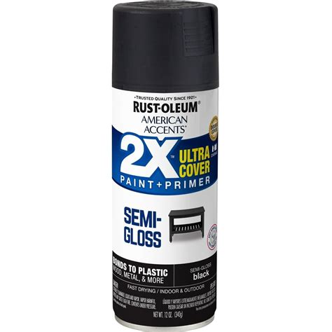 Black, Rust-Oleum American Accents 2X Ultra Cover Semi-Gloss Spray Paint, 12 oz - Walmart.com ...