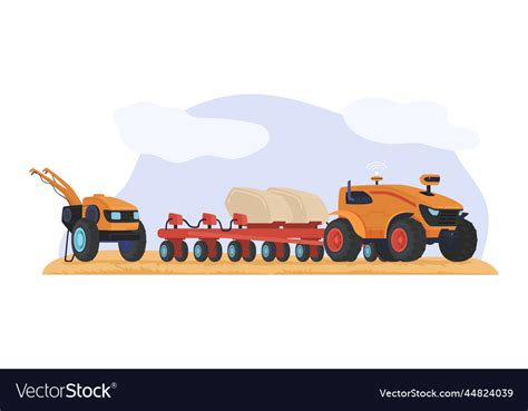 Harvesting field wheat farming equipment Vector Image