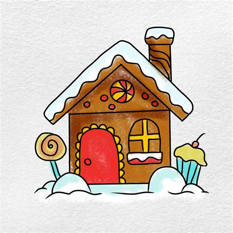 How to Draw a Gingerbread House - HelloArtsy