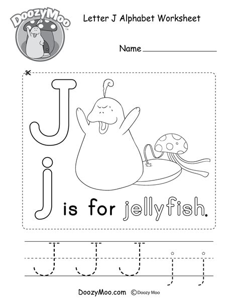 Letter J Alphabet Activity Worksheet - Doozy Moo