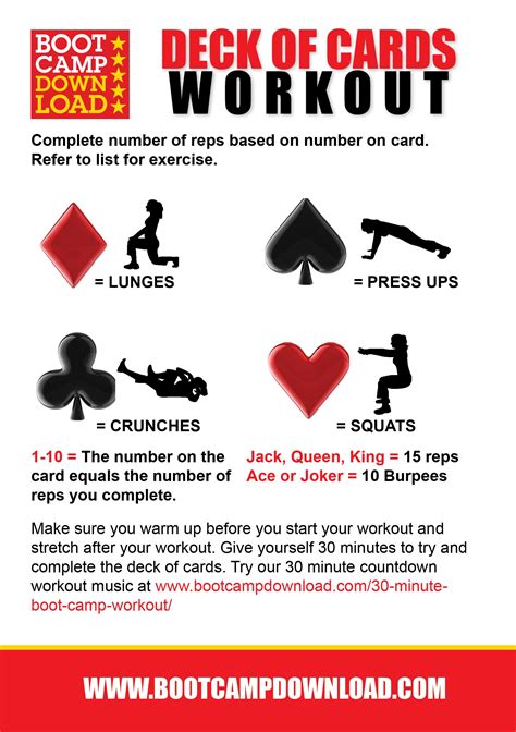 Deck Of Cards Workout For Bootcamp. Get your 30 minutes countdown ...