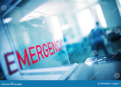 Inscription Emergency on the Plastic Glass Against the Background of ...