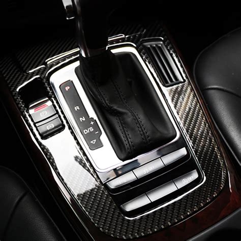 Car Accessories For Audi A4 B9 A5 Q5 Carbon Fiber Center Console Gear Shift Cover Decorative ...