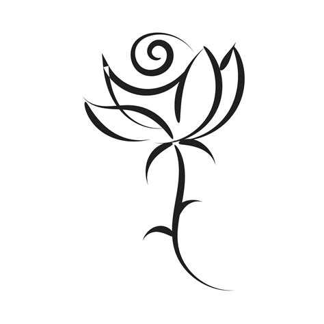 Minimal Flower Line Art Tattoo Design. 16776749 Vector Art at Vecteezy