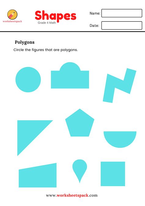 Polygon or Not? Worksheets Pack for 4th Grade Math - Worksheets Library