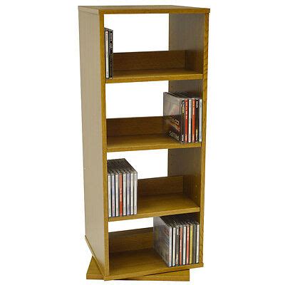 4 Tier Rotating CD / DVD Storage Shelves Oak MS20005 5012053925747 | eBay