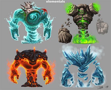 elementals by d1sk1ss on DeviantArt