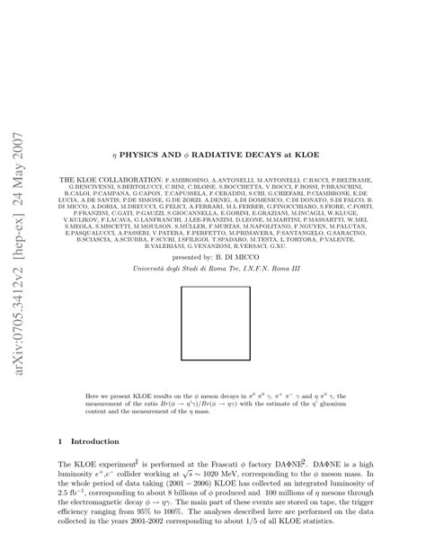 (PDF) eta Physics and phi Radiative Decays at Kloe