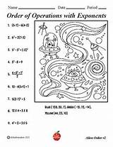 TEKS 67A Coloring Activity Order Of Operations With Exponents  TPT sketch template