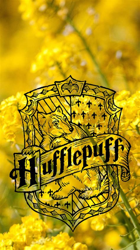 Hufflepuff Phone background/wallpaper. Has hufflepuff symbol, use of house color and earth ele ...