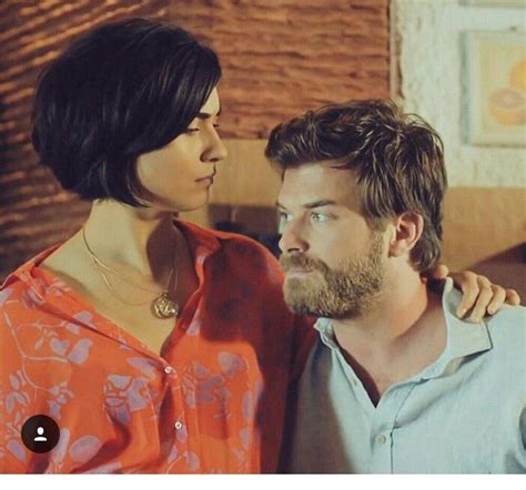 Tuba Buyukustun as Suhan and Kivanc Tatlitug as Cesur in the Turkish TV series CESUR VE GUZEL ...