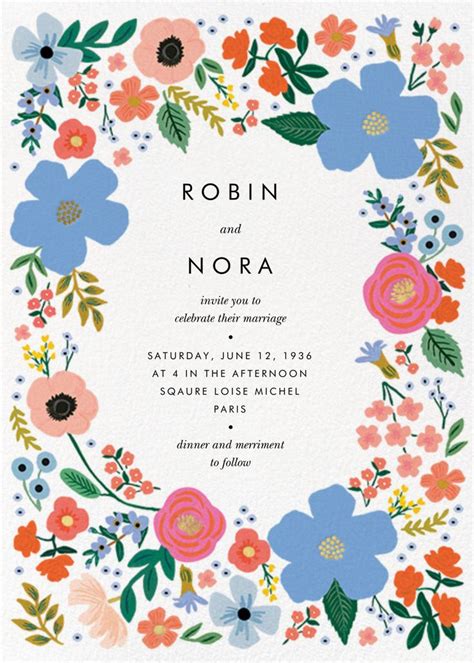 Wild Rose Border (Invitation) - Wedding Invitation | Send online instantly | RSVP tracking ...