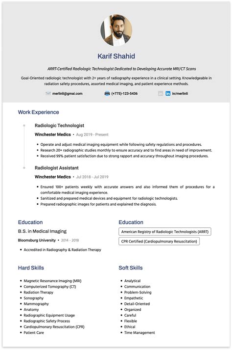 Entry-Level Radiologic Technologist Resume Examples For, 41% OFF