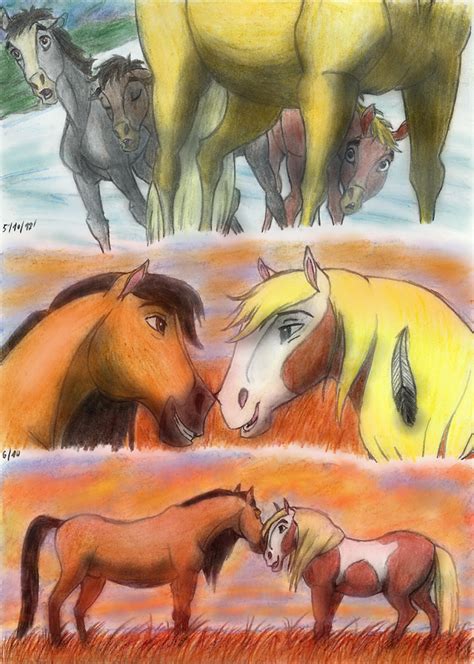 Spirit, Rain and foals by elfman83ml on DeviantArt