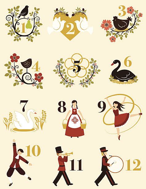 The Twelve Days Of Christmas Illustrations, Royalty-Free Vector Graphics & Clip Art - iStock