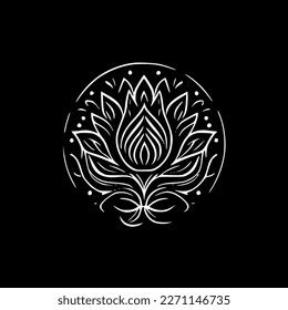 Mandala Lotus Black White Vector Illustration Stock Vector (Royalty ...