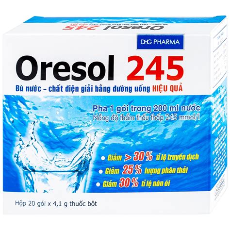 Thuốc Oresol 245 bù nước và điện giải (Hộp 20 gói)