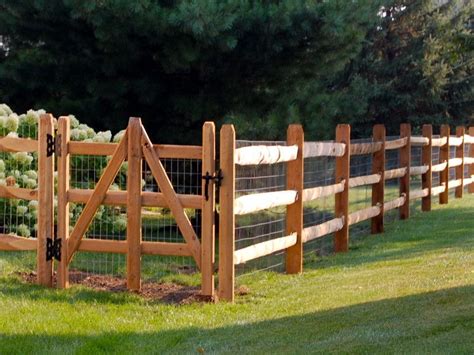 Three Rail Split Rail w: Wire Mesh | Backyard fences, Fence design, Farm fence