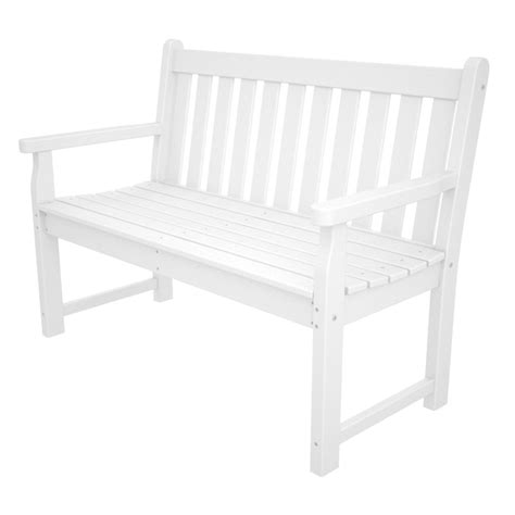 Outdoor POLYWOODÂ® Traditional Recycled Plastic 4 ft. Garden Bench White | Plastic garden bench ...