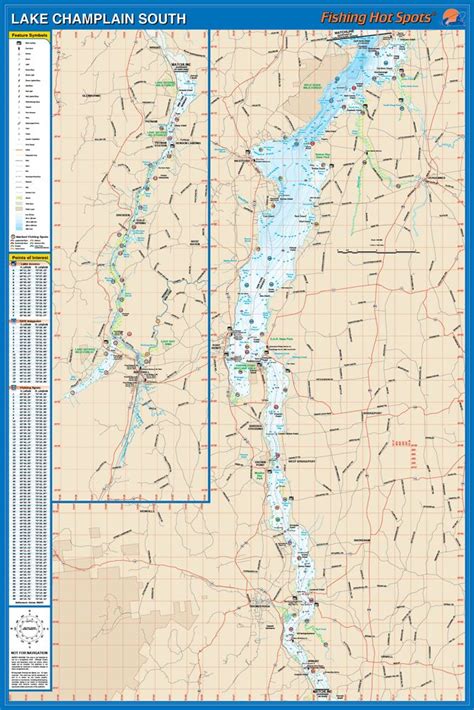 Lake Champlain (South Section), New York/Vermont Waterproof Map (Fishing Hot Spots) | Lakes ...