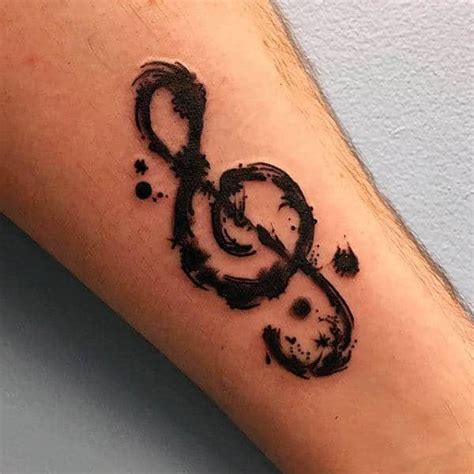 80 Treble Clef Tattoo Designs For Men - Musical Ink Ideas