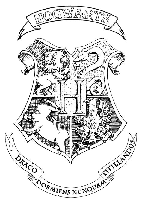 Symbol, emblem, seal, sign, logo or flag of Hogwarts : School of Witchcraft and Wizardry in ...