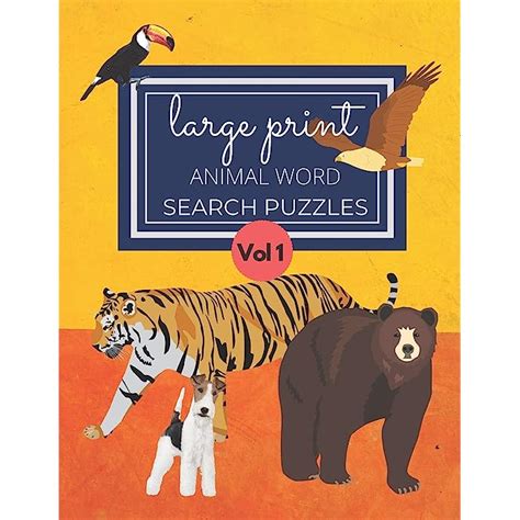 Buy Large Print Animal Word Search Puzzles Vol 1: Various Levels and Shaped Word Search Puzzles ...