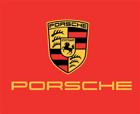 Porsche Brand Logo Car Symbol With Name Yellow Design German Automobile ...