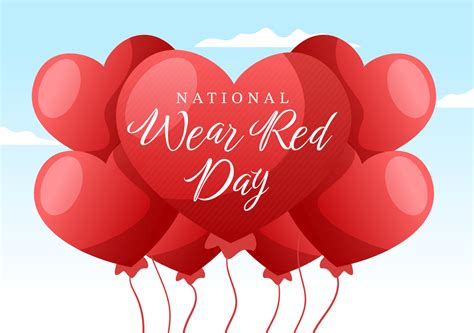 National Wear Red Day on February 7th Template Hand Drawn Cartoon Flat Illustration to inform ...