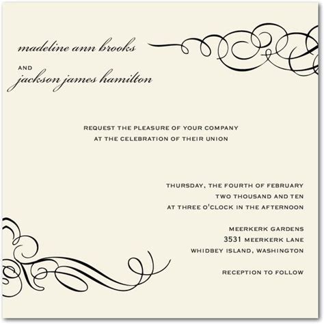 Signature White Wedding Invitations - Ornamental Scroll by Wedding Paper Diva… | White wedding ...