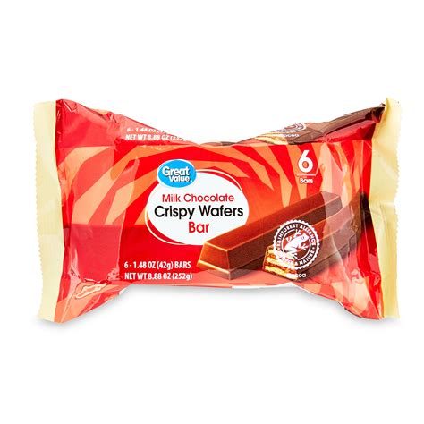 Great Value Milk Chocolate Crispy Wafer Candy Bars, 6 Pack - Walmart.com