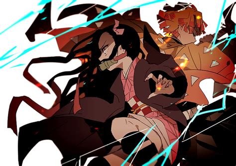 HD wallpaper: Anime, Demon Slayer: Kimetsu no Yaiba, Nezuko Kamado, Zenitsu Agatsuma | Wallpaper ...