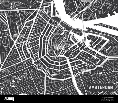 Minimalistic Amsterdam city map poster design Stock Vector Image & Art ...