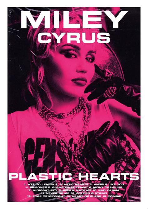 Plastic Hearts - Miles Cyrus // Album Poster | Music poster ideas ...