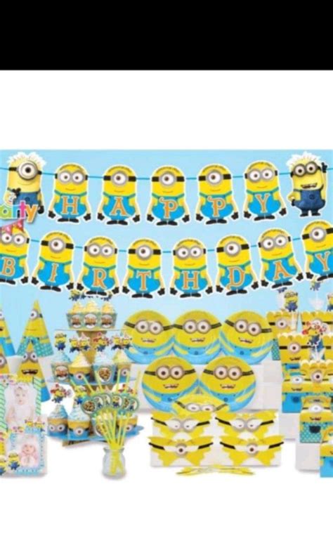 Happy birthday banner bunting Minions theme, Hobbies & Toys, Stationery ...