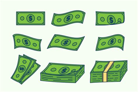 Dollar Bill Illustration Collection, stack of money illustration ...