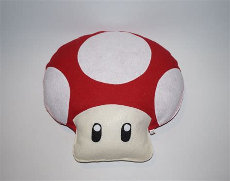 Large Red Mushroom Mario inspired Geeky felt stuffed plush