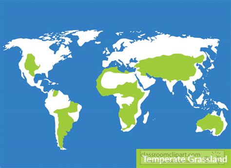 Geography Clipart - temperate-grassland-map-biome-clipart - Classroom Clipart