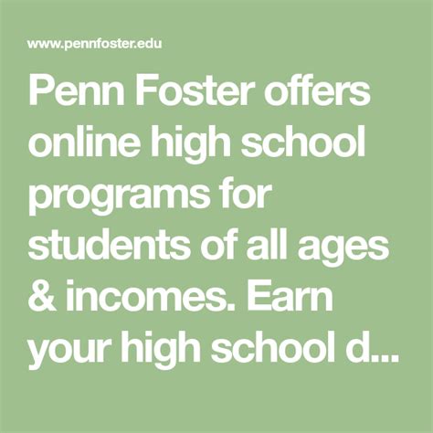 Penn Foster offers online high school programs for students of all ages ...