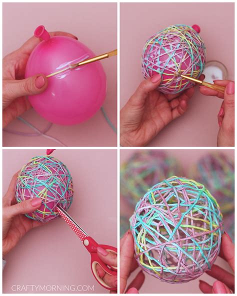 How to Make Balloon Yarn Easter Eggs - Crafty Morning